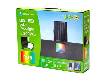 SOLAR LED VERSTRALER RGB+W &amp; DIMBAAR 200W + REMOTE 