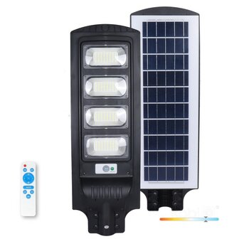 LED STRAATLAMP OP ZONNE-ENERGIE SENSOR/REMOTE 1100LM 6500K 