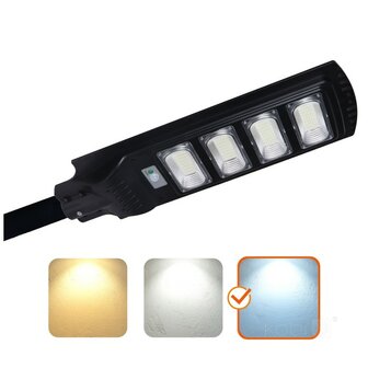 LED STRAATLAMP OP ZONNE-ENERGIE SENSOR/REMOTE 1100LM 6500K 