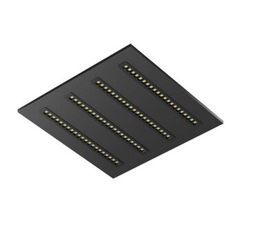LED LOUVRE PANEEL ZWART 60X60CM UGR-16 POWER &amp; CCT-SWITCH 