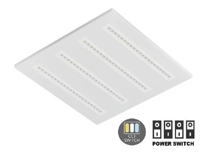 LED LOUVRE PANEEL WIT 60X60CM UGR-16 POWER &amp; CCT-SWITCH 