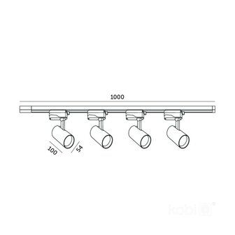 1-FASE TRACK SET NEXTRACK WHITE 1-METER - 4 X RAILSPOTS 