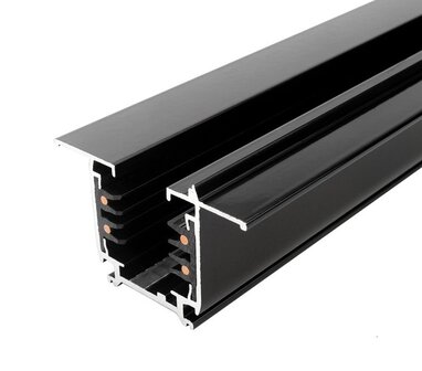 INBOUW 3-FASE RAIL TRACK ZWART 1-METER - 2-METER OF 3-METER