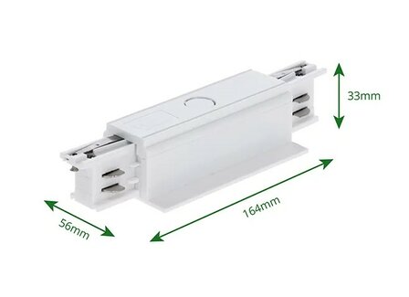 I-CONNECTOR VOOR INBOUW 3-FASE RAIL WIT OF ZWART