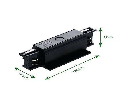 I-CONNECTOR VOOR INBOUW 3-FASE RAIL WIT OF ZWART