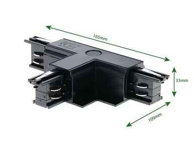 T-CONNECTOR LINKS-2 VOOR INBOUW 3-FASE RAIL WIT OF ZWART