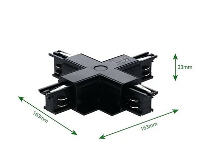 X-CONNECTOR VOOR INBOUW 3-FASE RAIL WIT OF ZWART