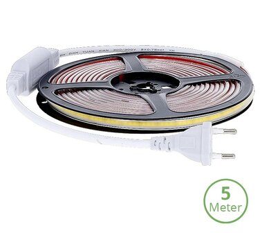 COB LED STRIP 230V IP65 5-METER 4000K NEUTRAAL WIT 