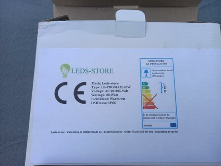 LED VERSTRALER PROSLIM IP66 20W=125W WARM WIT 