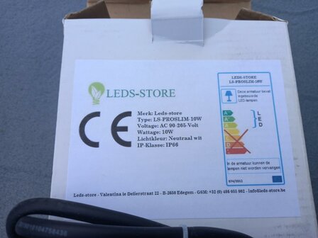 LED VERSTRALER PROSLIM IP66 10W=75W WIT 
