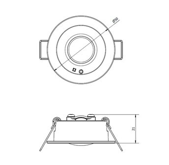 LED NOODLAMP INBOUWSPOT LENS 360&deg; &amp; GANGPADEN 