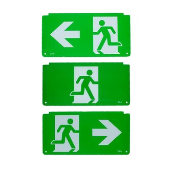 3-FASE LED NOODVERLICHTING ZWART MET PICTOGRAMMEN