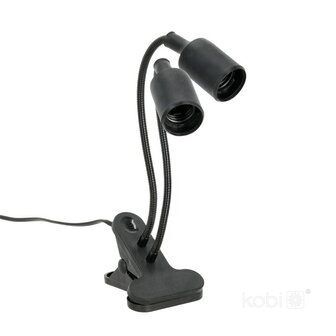 KLEMSPOT CLIPY-DUO ZWART E27 1,7M KABEL MET STEKKER/SCHAKELAAR 