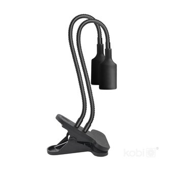 KLEMSPOT CLIPY-DUO ZWART E27 1,7M KABEL MET STEKKER/SCHAKELAAR 
