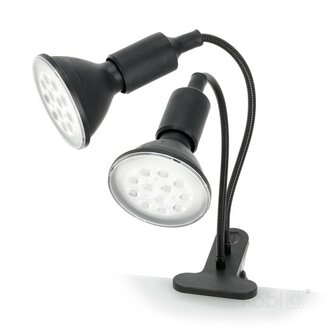 KLEMSPOT CLIPY-DUO ZWART E27 1,7M KABEL MET STEKKER/SCHAKELAAR 