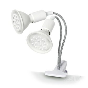 KLEMSPOT CLIPY-DUO WIT E27 1,7M KABEL MET STEKKER/SCHAKELAAR 