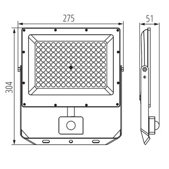 LED VERSTRALER MET SENSOR 230V 100W 3000K/4000K/6500K