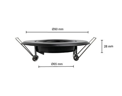 INBOUWARMATUUR ECO &Oslash;90-MM ZWART METAAL GU10/MR16