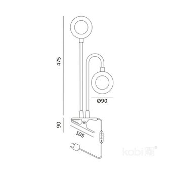 LED KWEEKLAMP VITARO-RING 2 MET TIMER/DIMMER