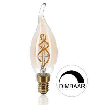 LED FILAMENT CANDLE KAARSLAMP TIP AMBER E14 2W 84LM 2000K  