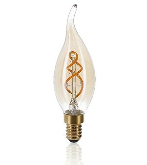 LED FILAMENT CANDLE KAARSLAMP TIP AMBER E14 2W 84LM 2000K  