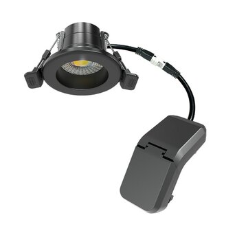 LED INBOUWSPOT ZWART IP65 38&deg;/60&deg; CCT-SWITCH 4W 400LM 