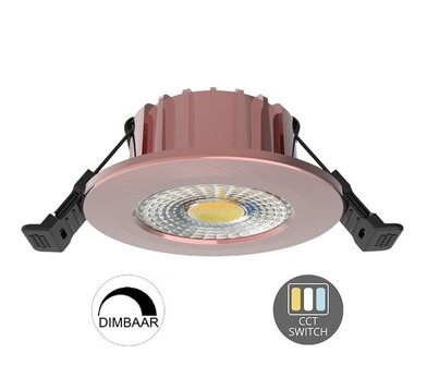 LED INBOUWSPOT SLIM KOPER IP65 38&deg;/60&deg; CCT-SWITCH 6W 600LM 