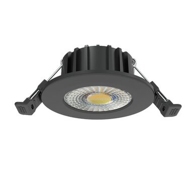 LED INBOUWSPOT SLIM ZWART IP65 38&deg;/60&deg; CCT-SWITCH 6W 600LM 