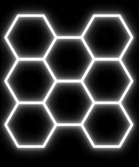 LED HEXAGON 8 HONINGRATEN COMPLEET SET KOEL WIT 