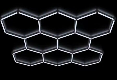 LED HEXAGON 8 HONINGRATEN COMPLEET SET KOEL WIT 