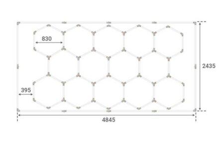 LED HEXAGON 14 HONINGRATEN COMPLEET SET KOEL WIT 