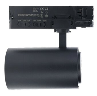 LED 3-FASE RAILSPOT DIM POWER- &amp; CCT-SWITCH BLACK 
