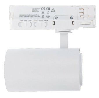 LED 3-FASE RAILSPOT DIM POWER- &amp; CCT-SWITCH WHITE
