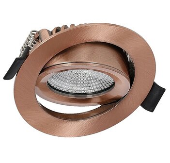 LED INBOUWSPOT SLIM IP65 DIMBAAR &amp; CCT-SWITCH 6W 400LM KOPER