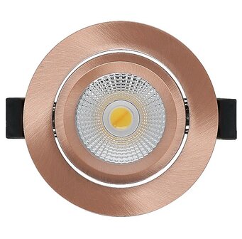 LED INBOUWSPOT SLIM IP65 DIMBAAR &amp; CCT-SWITCH 6W 400LM KOPER