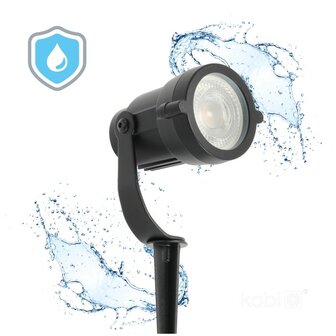 TUINSPOT BLAKE MET GRONDPIN ALUMINIUM/GLAS IP65 230V GU10