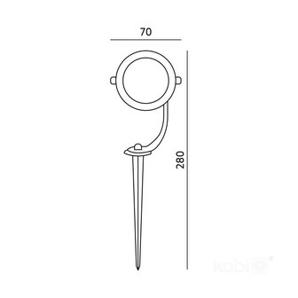 TUINSPOT BLAKE MET GRONDPIN ALUMINIUM/GLAS IP65 230V GU10