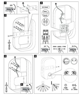 LED WANDLAMP BAVANO PIR SENSOR IP54 230V 15W 1200LM 