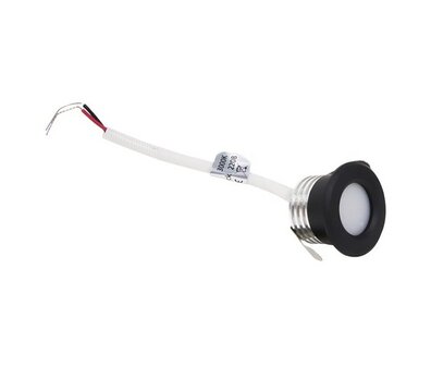 LED MINI INBOUWSPOT ZWART DIMBAAR IP44 230V 1,5W 66LM WARM WIT