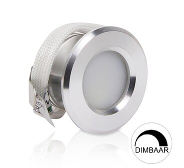 LED MINI INBOUWSPOT ALU DIMBAAR IP44 230V 1,5W 74LM WARM WIT