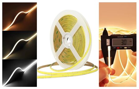 COB LED STRIP 3MM IP20 CRI-90 24V/DC 8W/M. 5-KLEUREN