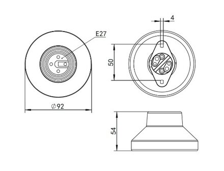 OPBOUWLAMP KERAMIEK VINTAGE ZWART 230V E27 