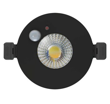 LED INBOUWSPOT MET SENSOR IP65 DIM &amp; CCT-SWITCH 6W 600LM ZWART
