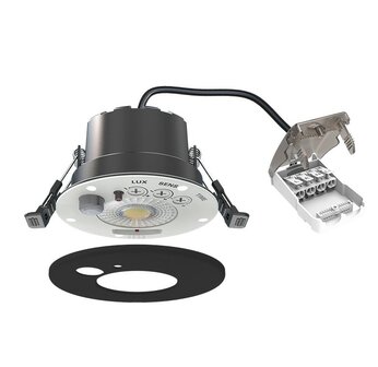 LED INBOUWSPOT MET SENSOR IP65 DIM &amp; CCT-SWITCH 6W 600LM ZWART