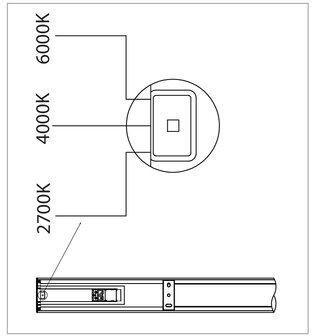 LED BATTEN SUBTILO IP20 60CM 230V 18W 1800LM COLOR-SWITCH