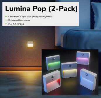 LED ACCU RGBW WANDLAMP LUMINA POP DIMBAAR SENSOR 