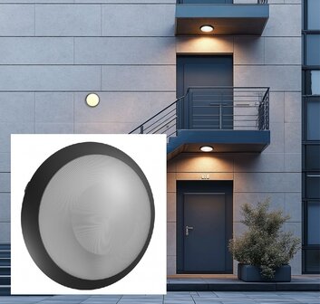 PLAFONDLAMP OMNI BLACK IP65 IK08 230V E27 FITTING