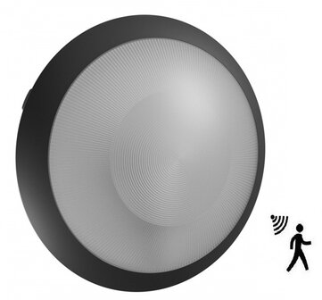 PLAFONDLAMP OMNI BLACK SENSOR IP65 IK08 230V E27 