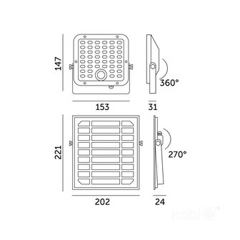 SOLAR LED VERSTRALER SENSOR DIM &amp; 2CCT REMOTE 1500LM 10W