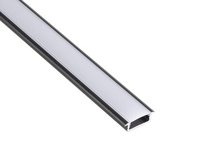 ALUMINIUM PROFIEL XL-INLINE ZWART LED STRIPS TOT 12-MM